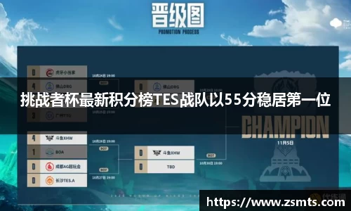 挑战者杯最新积分榜TES战队以55分稳居第一位